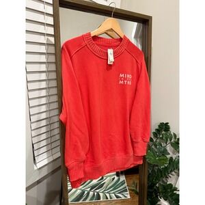 American Eagle Orange Crewneck Long Sweatshirt Womens XS Mind in the Mtns